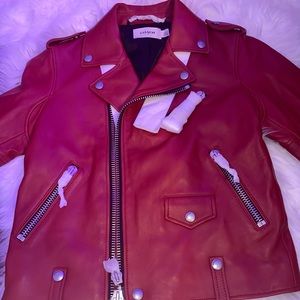 Coach Red Studded Biker Jacket